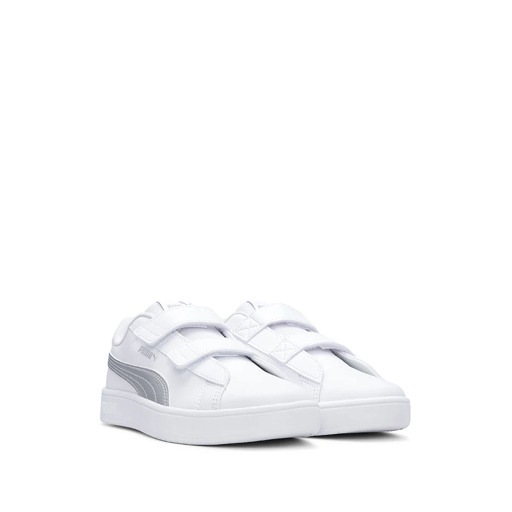 Sapatilha Casual Menina Pele Sintética RICKIE CLASSIC Branco E Prata - Image 6