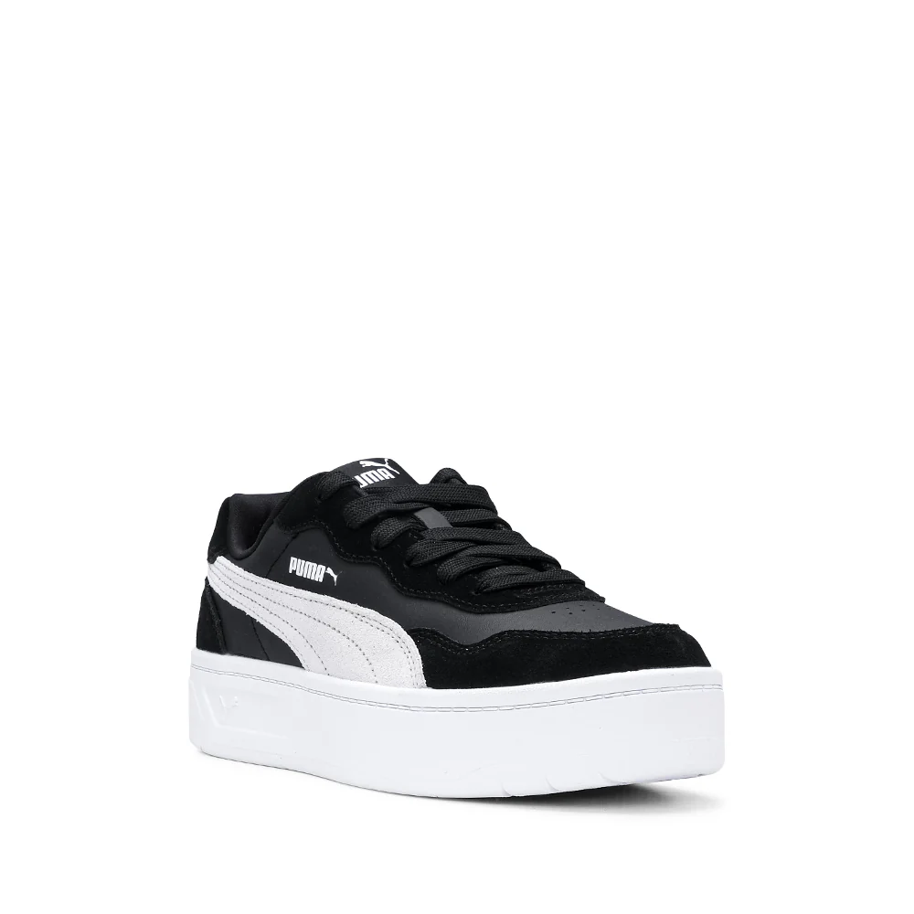 Sapatilha Casual Mulher Camurça Court Lally Skye Preto Preto E Branco - Image 3