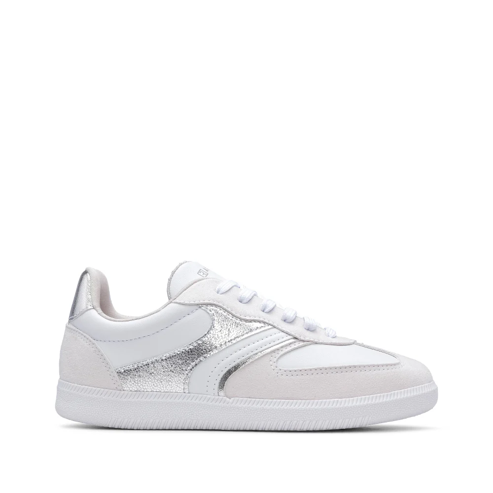 Sapatilha Casual Mulher Branco E Prata