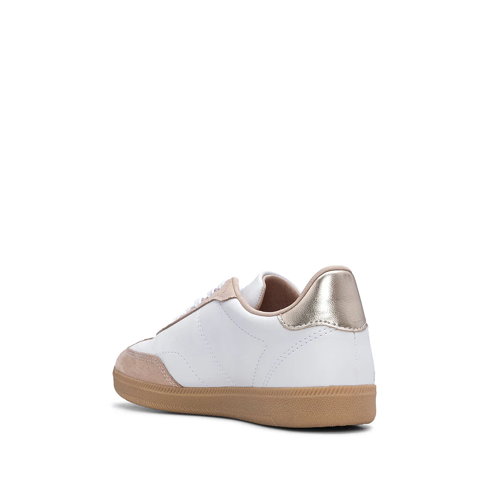 Sapatilha Casual Mulher Pele Sintética Branco E Dourado - Image 4