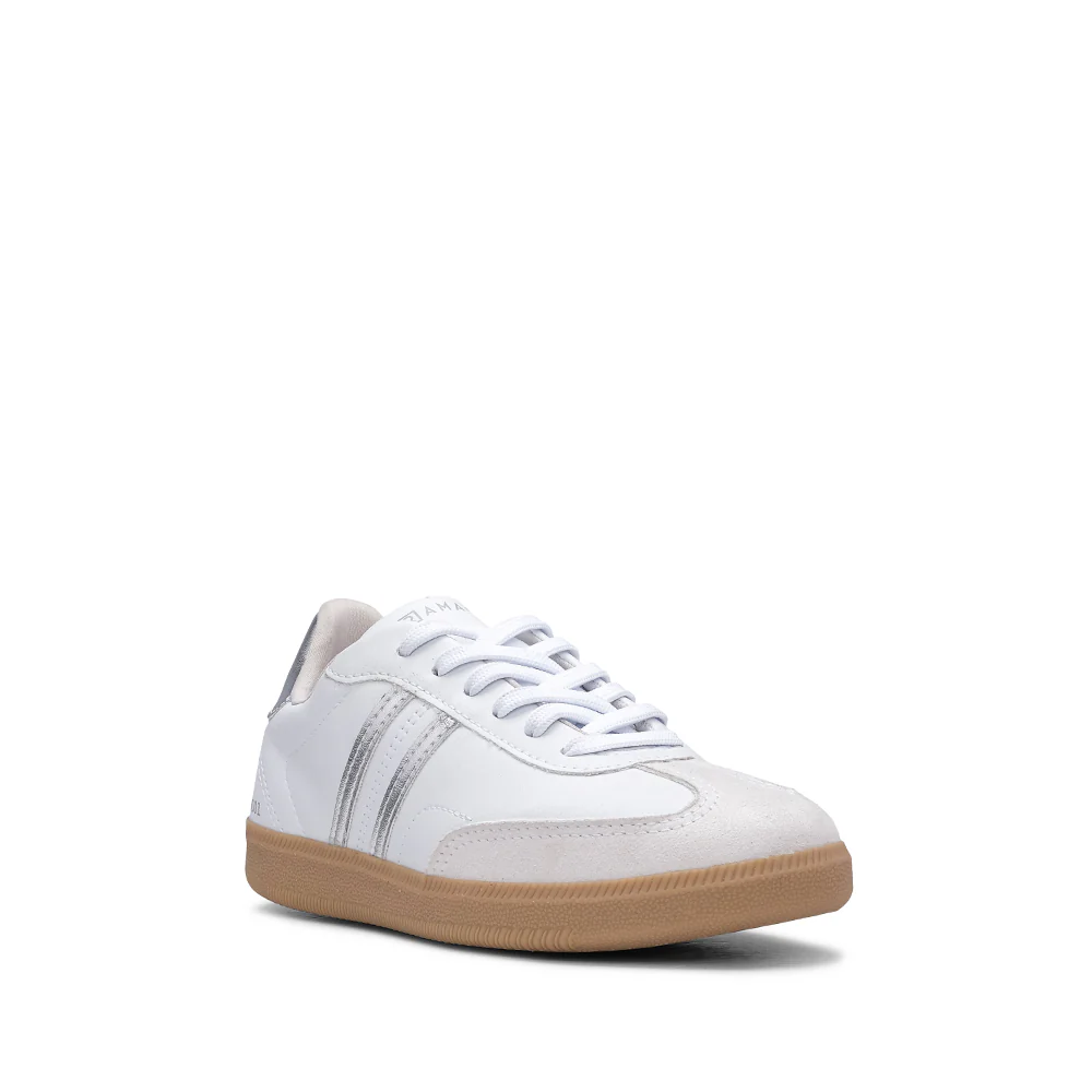 Sapatilha Casual Mulher Pele Sintética Branco E Prata - Image 3