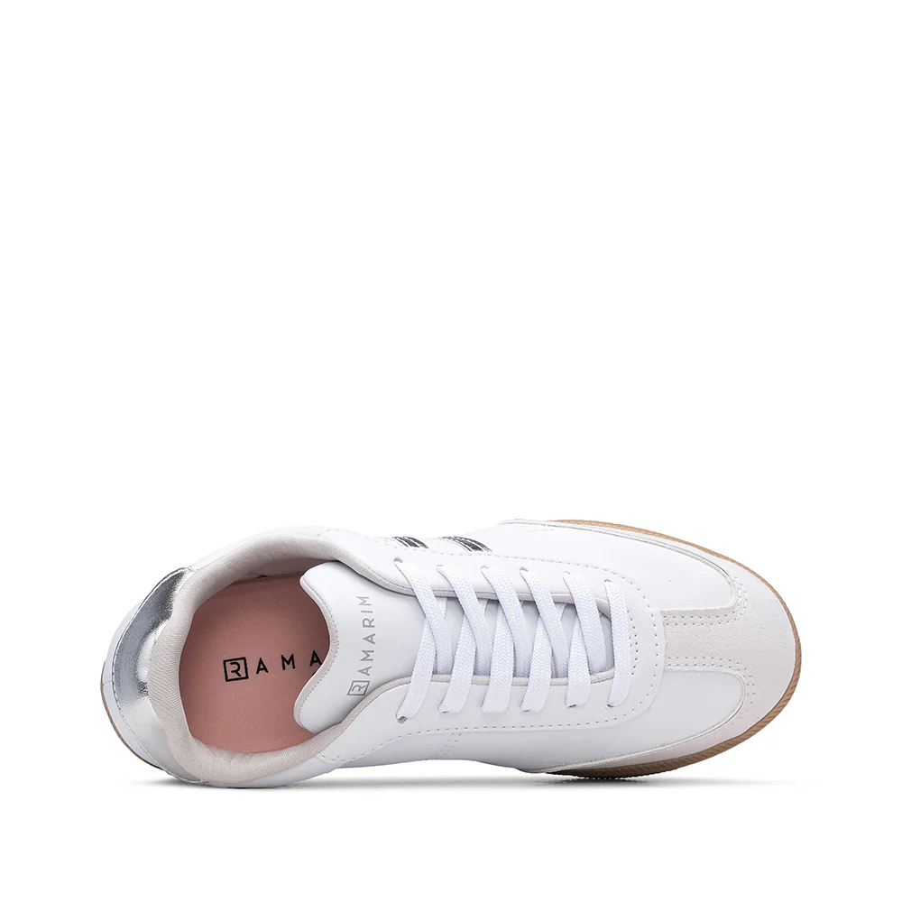 Sapatilha Casual Mulher Pele Sintética Branco E Prata - Image 5