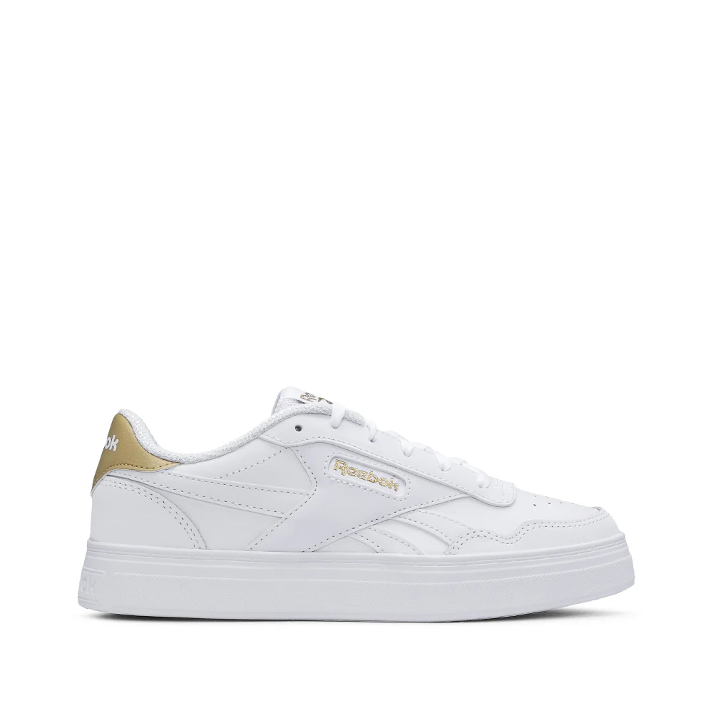 Sapatilha Casual Mulher Court Advance Bold Branco E Ouro