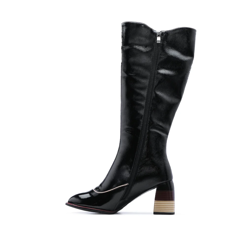 Bota Cano Alto Mulher Verniz Preto - Image 2