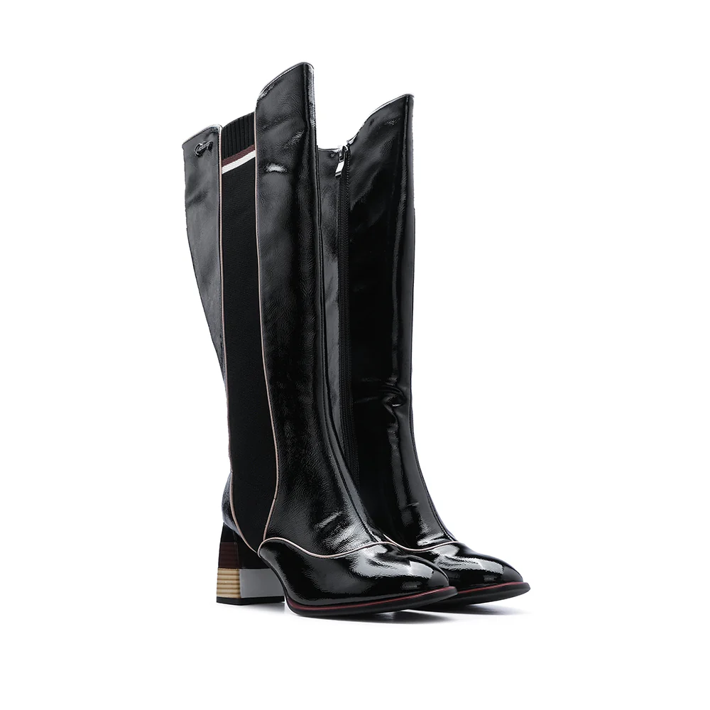 Bota Cano Alto Mulher Verniz Preto - Image 3