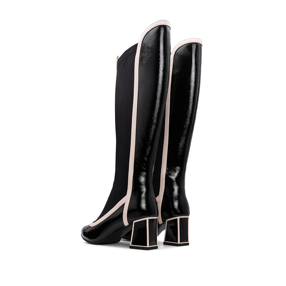 Bota Cano Alto Mulher Verniz Preto - Image 3