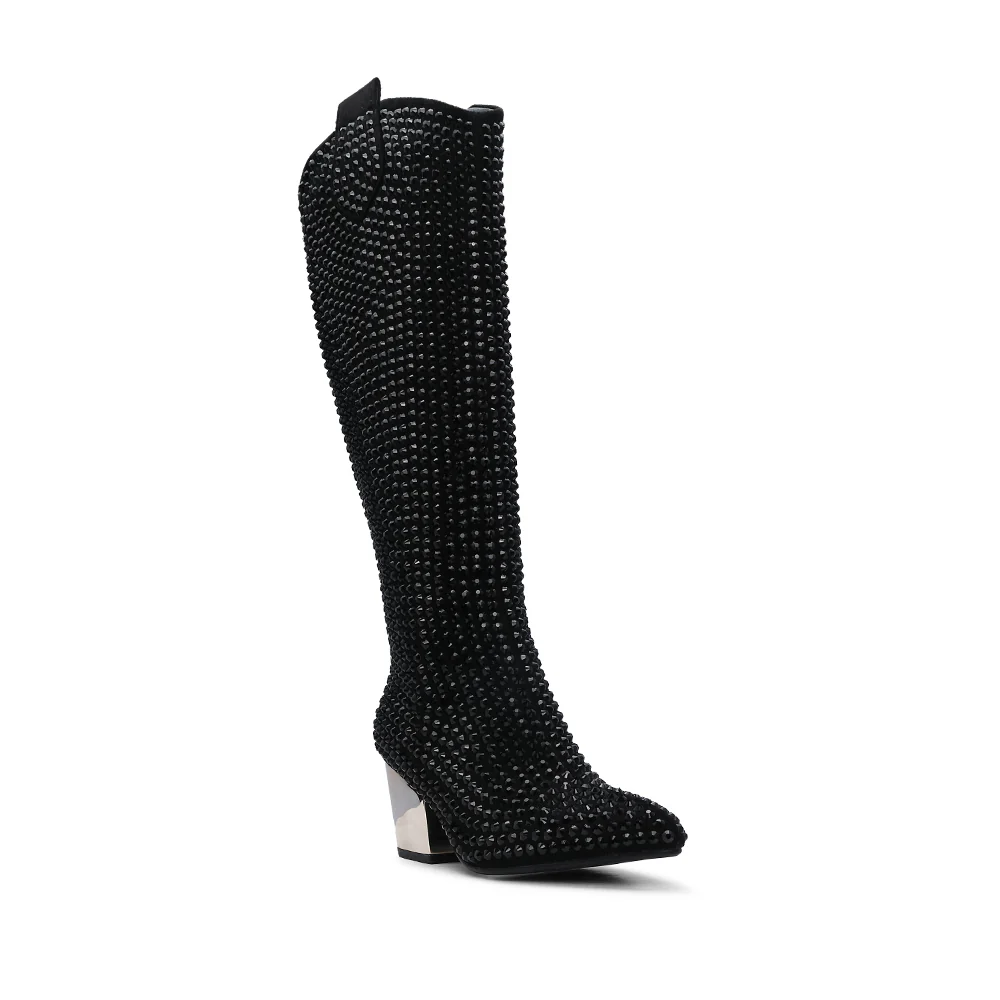 Bota Salto Médio Mulher Fantasia Preto - Image 3
