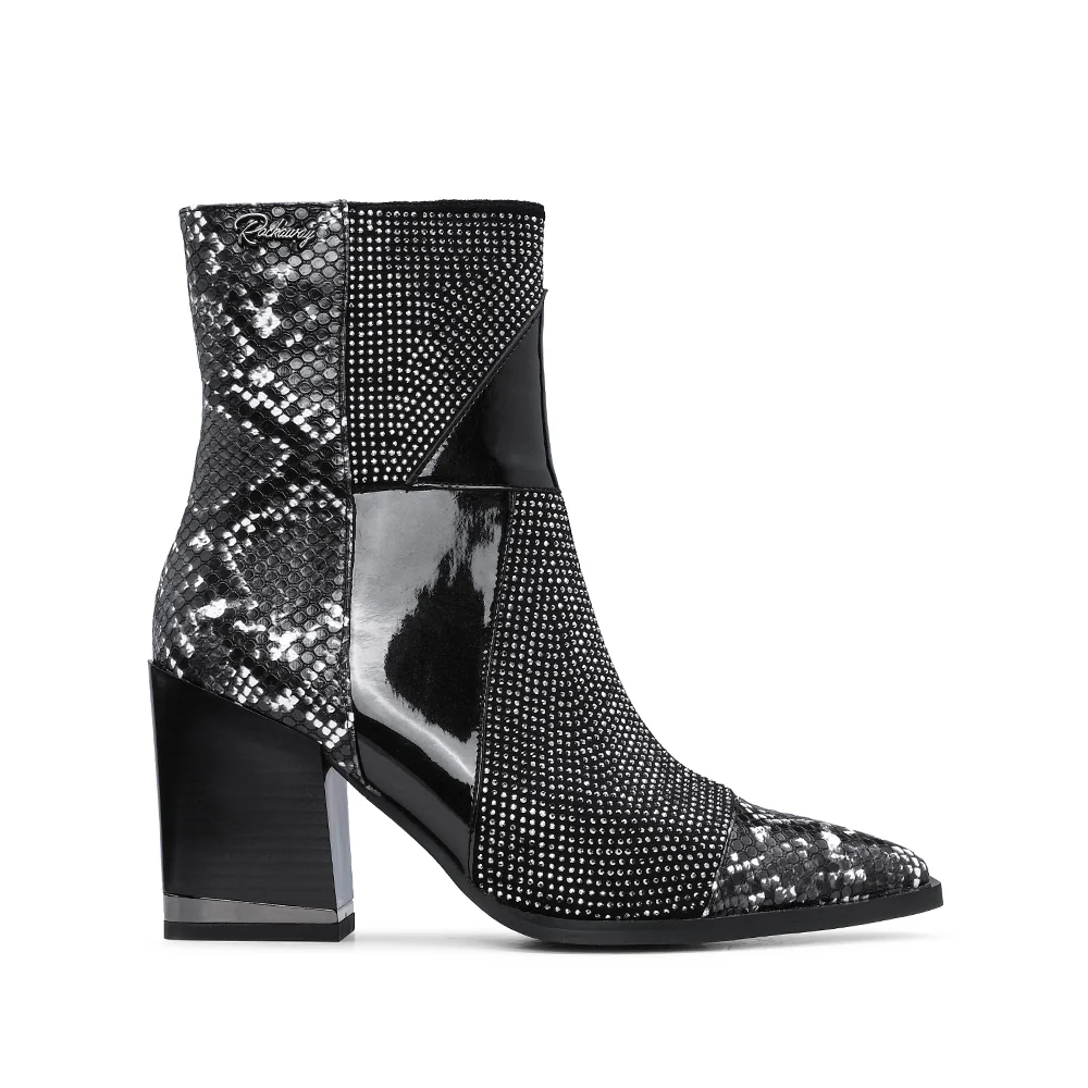 Botim Casual Mulher Animal Print Preto