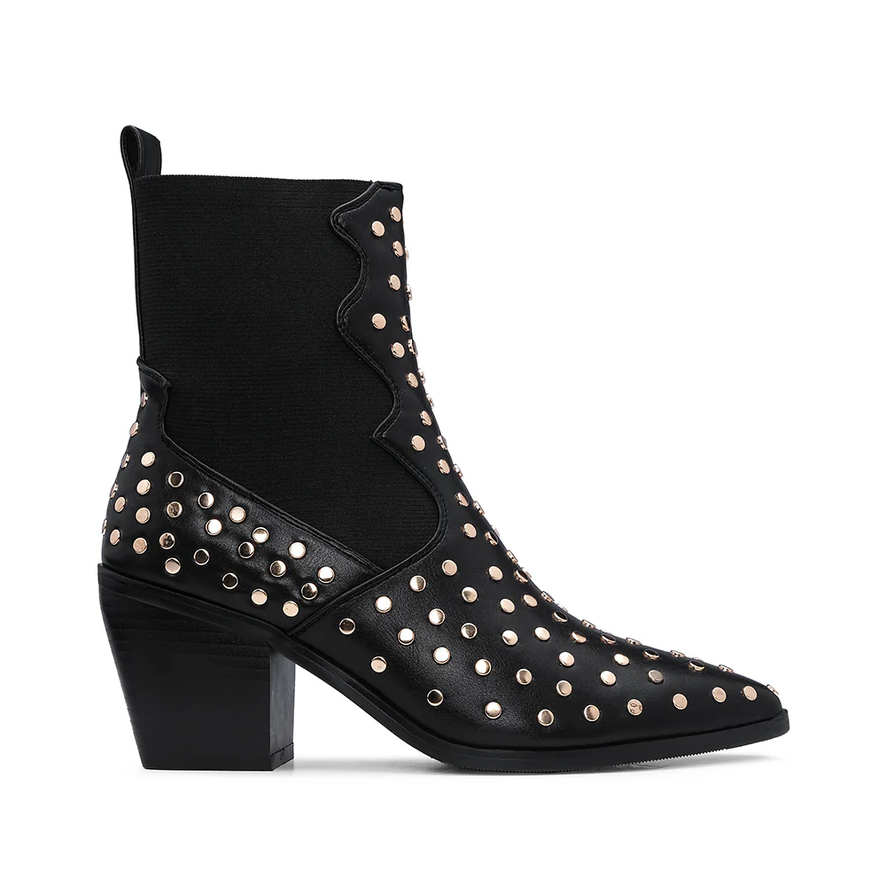 Botim Casual Mulher Pele Preto