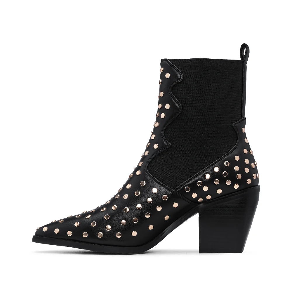 Botim Casual Mulher Pele Preto - Image 2