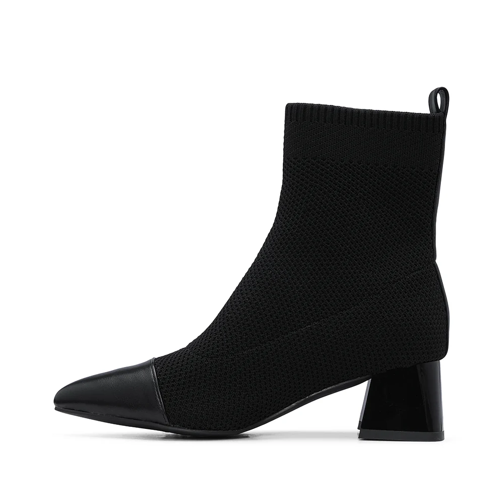 Botim Casual Mulher Pele Preto - Image 2
