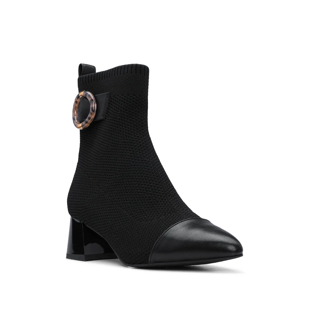 Botim Casual Mulher Pele Preto - Image 3