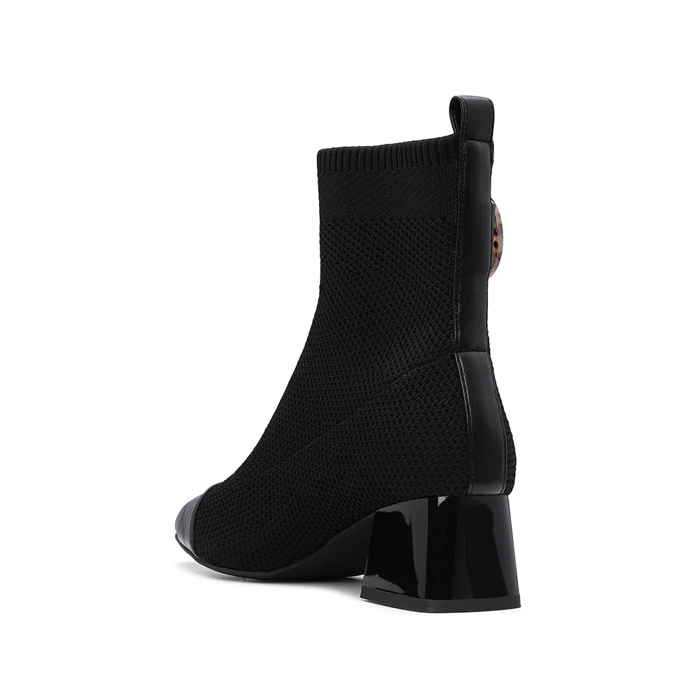 Botim Casual Mulher Pele Preto - Image 4
