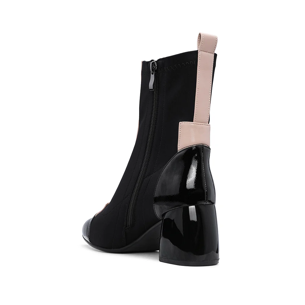 Botim Casual Mulher Verniz Preto - Image 4