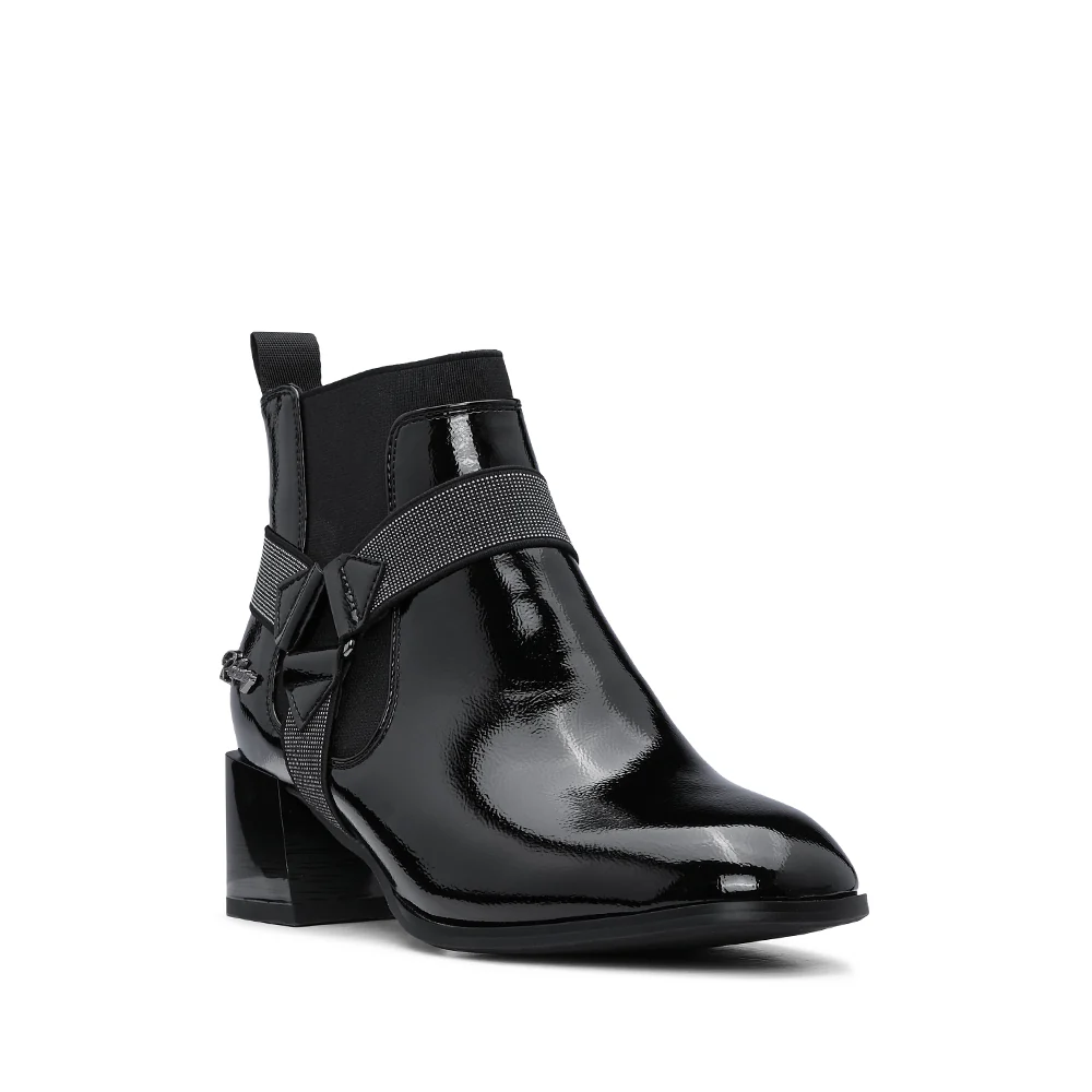 Botim Casual Mulher Verniz Preto - Image 3