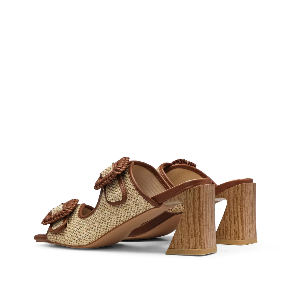 Chinelo Salto Alto Mulher Camel - Image 3