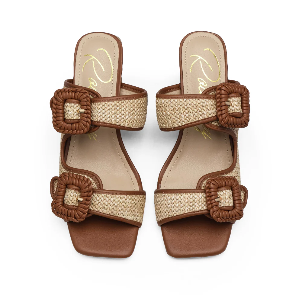 Chinelo Salto Alto Mulher Camel - Image 5