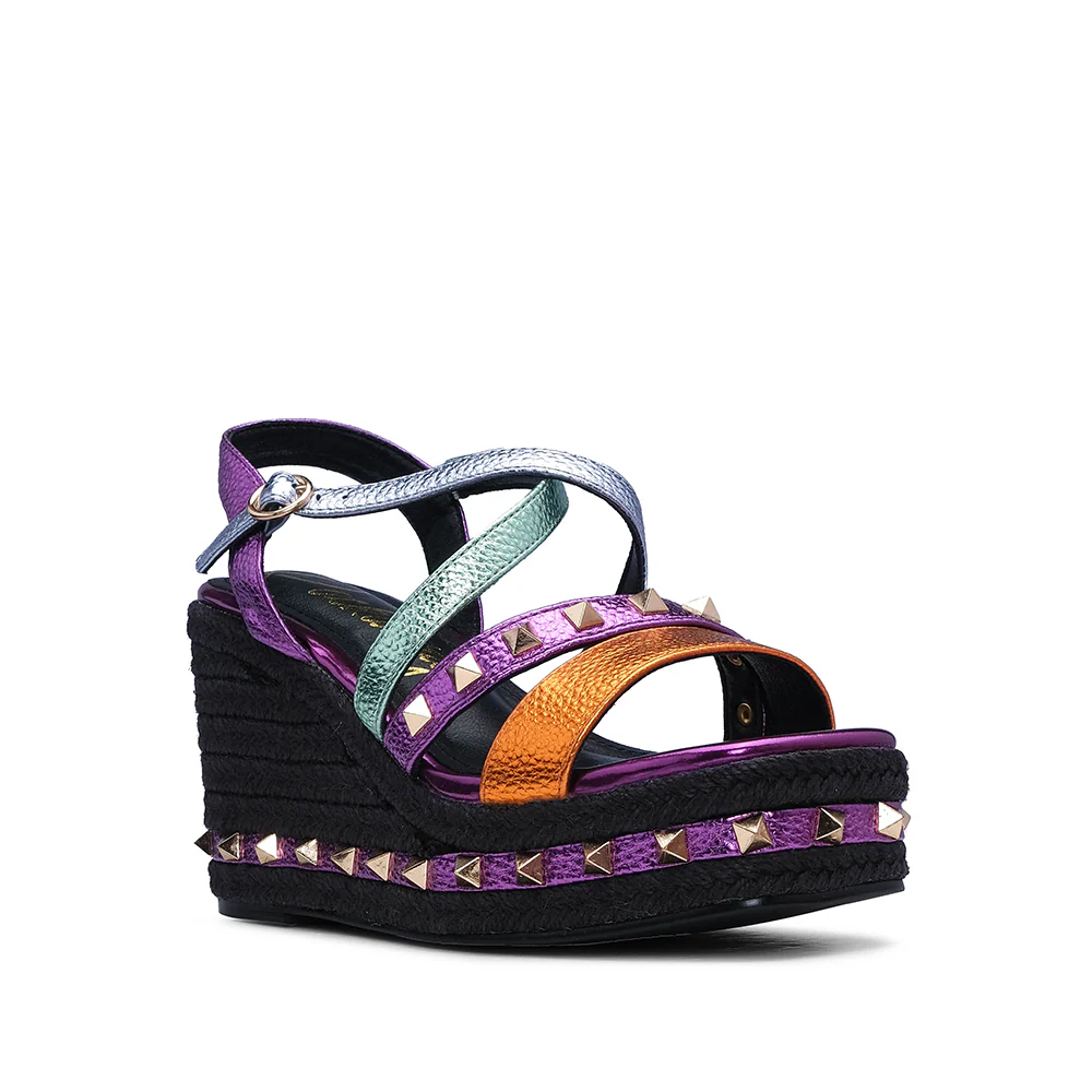 Sandália Salto Cunha Mulher Roxo - Image 3