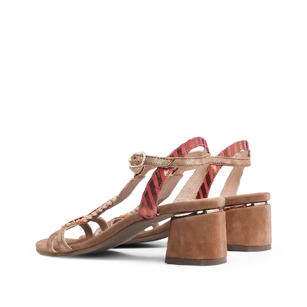 Sandália Salto Médio Mulher Cognac - Image 3