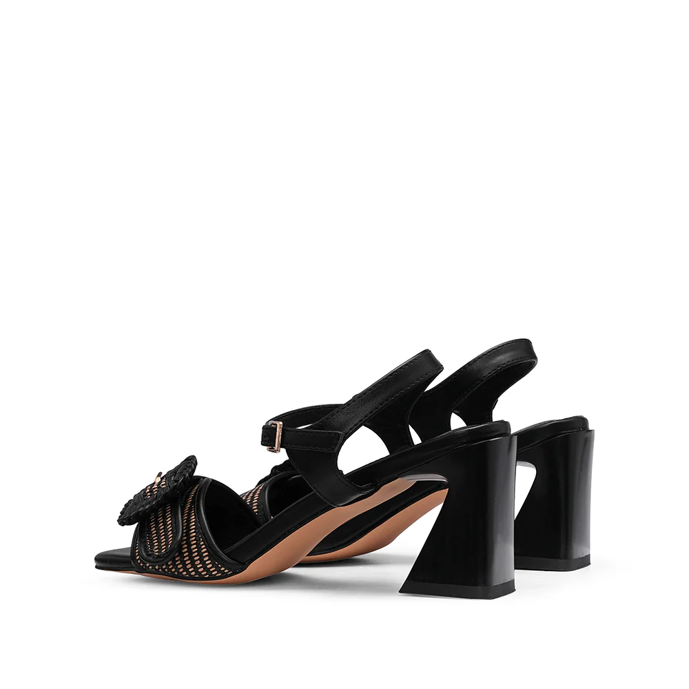 Sandália Salto Médio Mulher Preto - Image 3