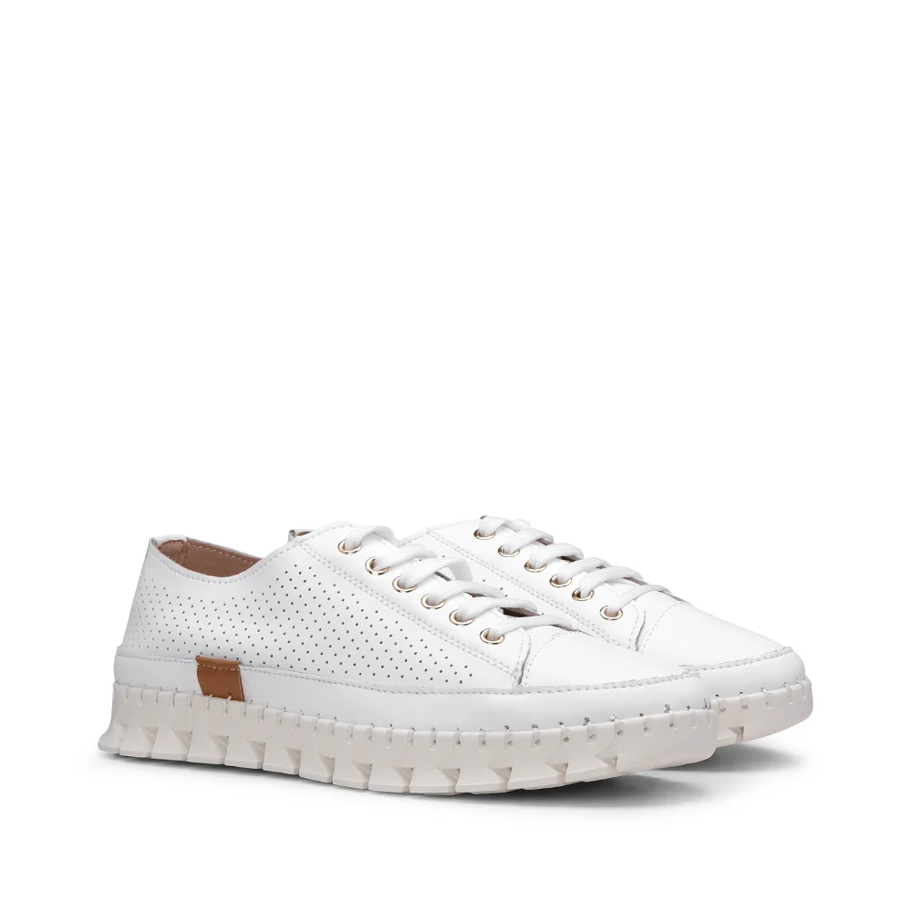 Sapatilha Casual Pele Mulher Branco - Image 2