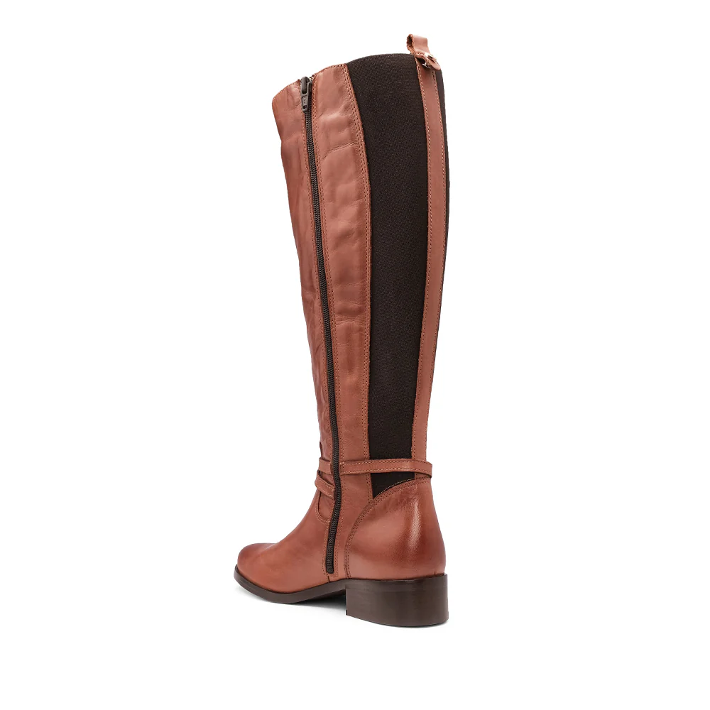 Bota Salto Raso Mulher Pele Brandy - Image 4