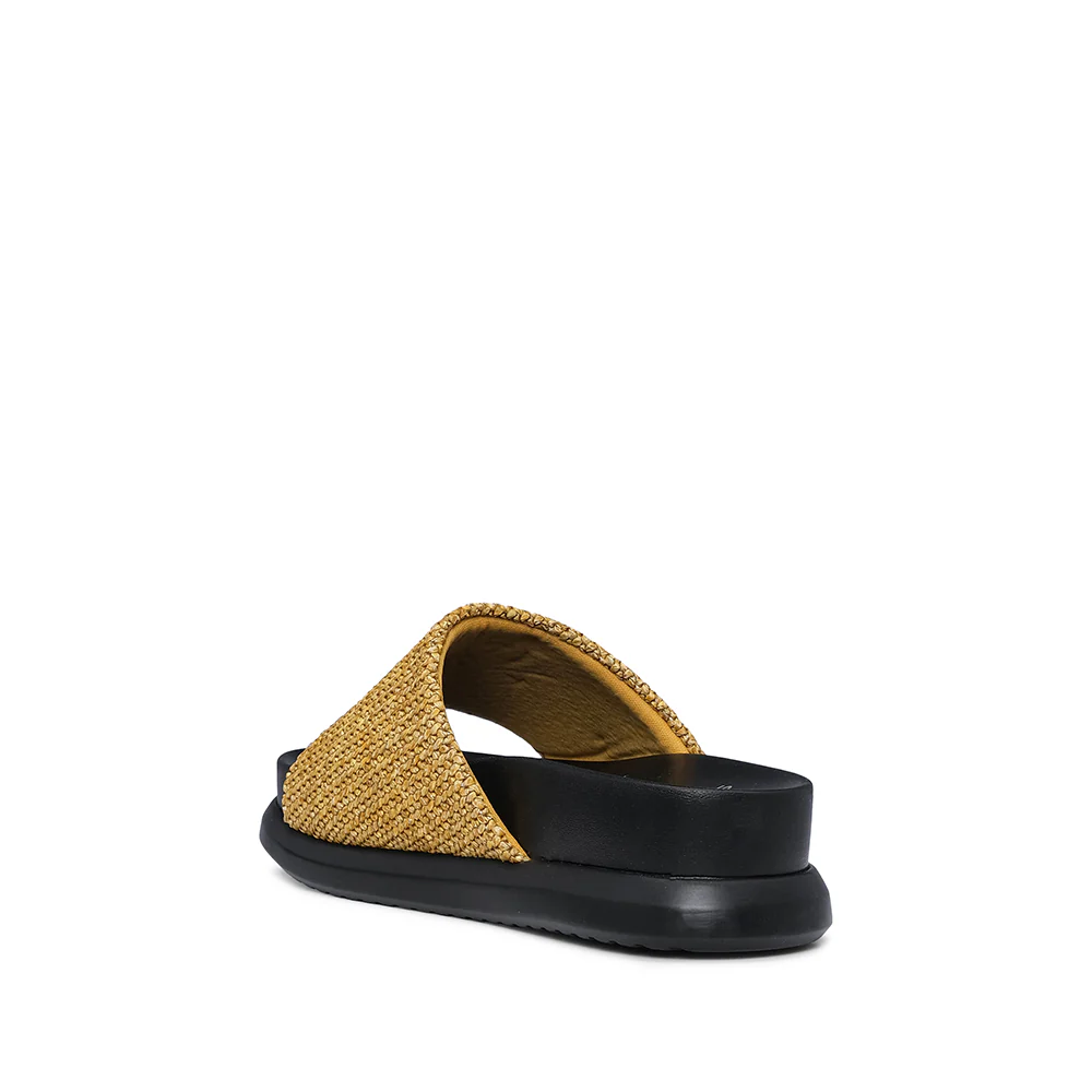 Chinelo Salto Raso Mulher Pele Sintética Amarelo - Image 4