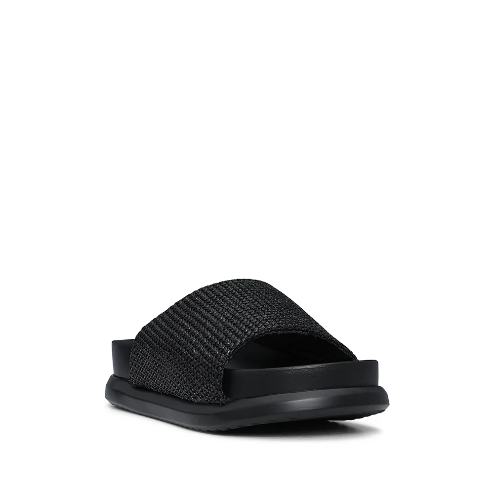 Chinelo Salto Raso Mulher Pele Sintética Preto - Image 3