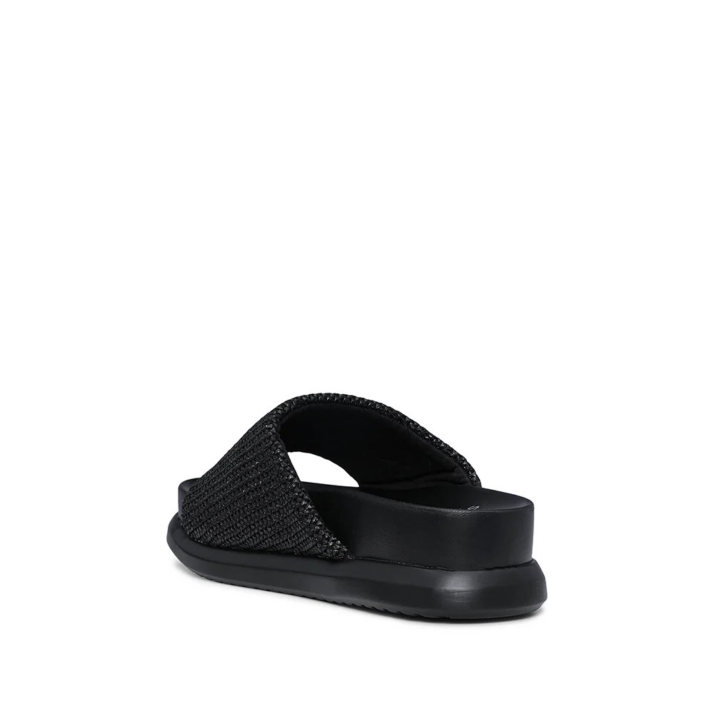 Chinelo Salto Raso Mulher Pele Sintética Preto - Image 4