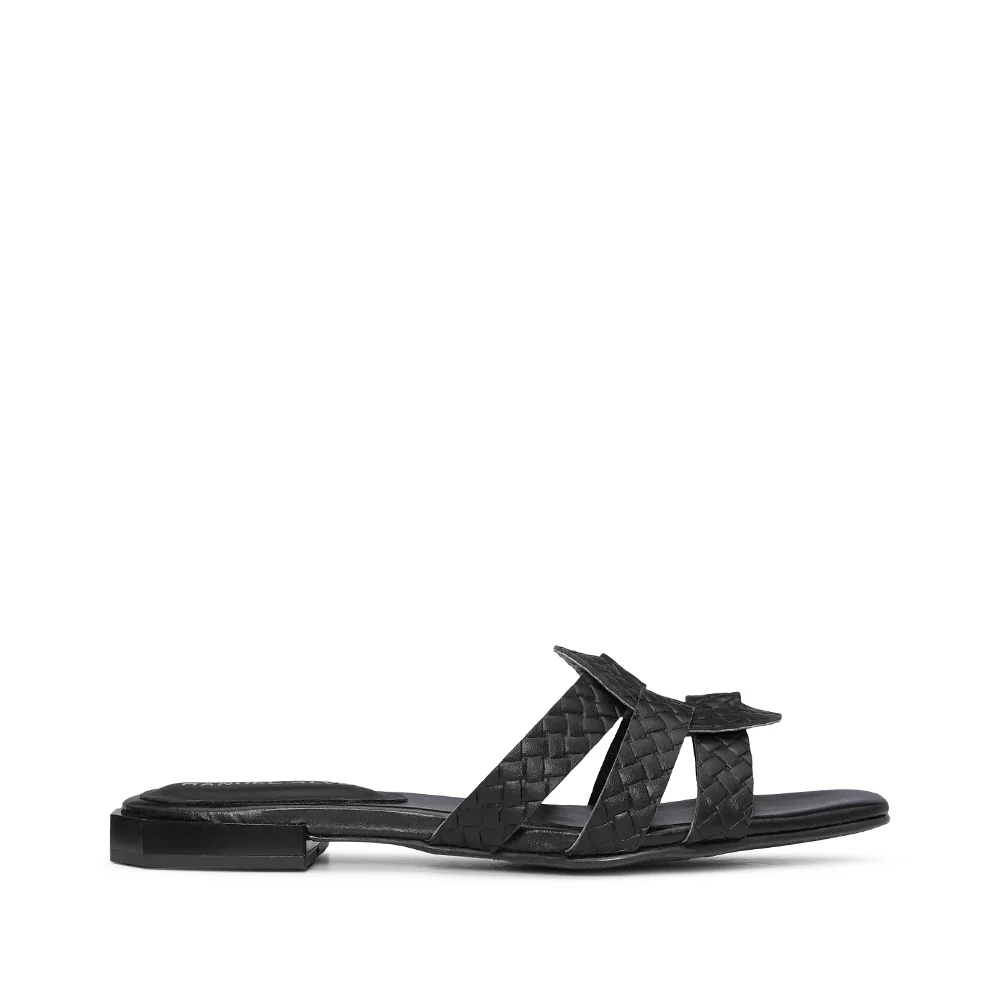Chinelo Salto Raso Mulher Pele Sintética Preto