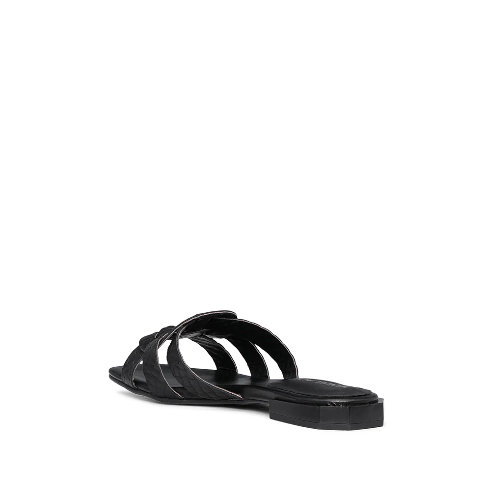 Chinelo Salto Raso Mulher Pele Sintética Preto - Image 4
