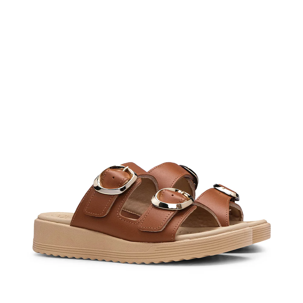 Chinelo Conforto Mulher Pele Camel - Image 2