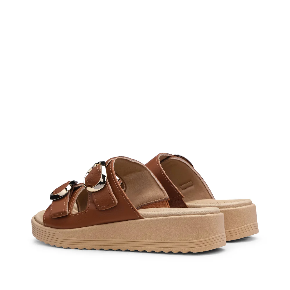 Chinelo Conforto Mulher Pele Camel - Image 3
