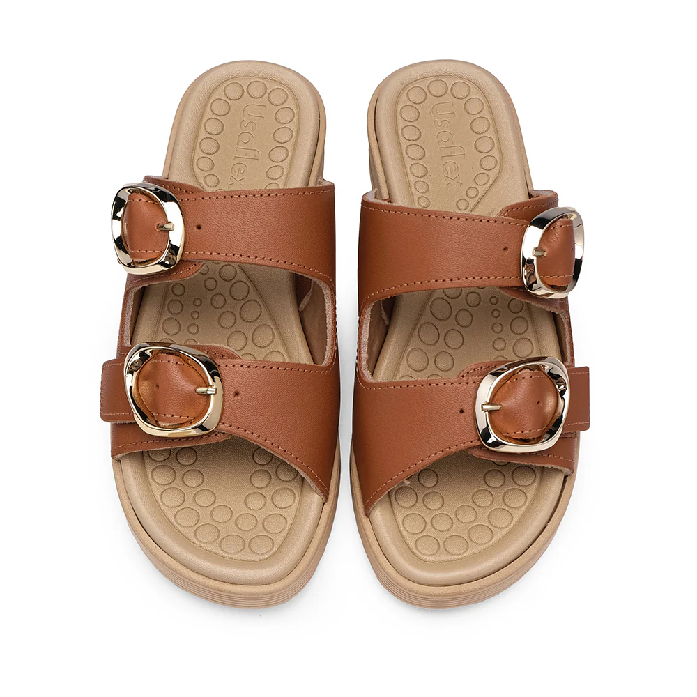 Chinelo Conforto Mulher Pele Camel - Image 5