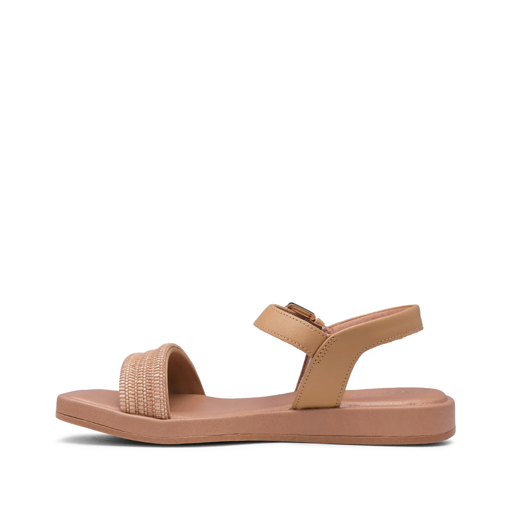 Sandália Salto Raso Mulher Pele Taupe - Image 2
