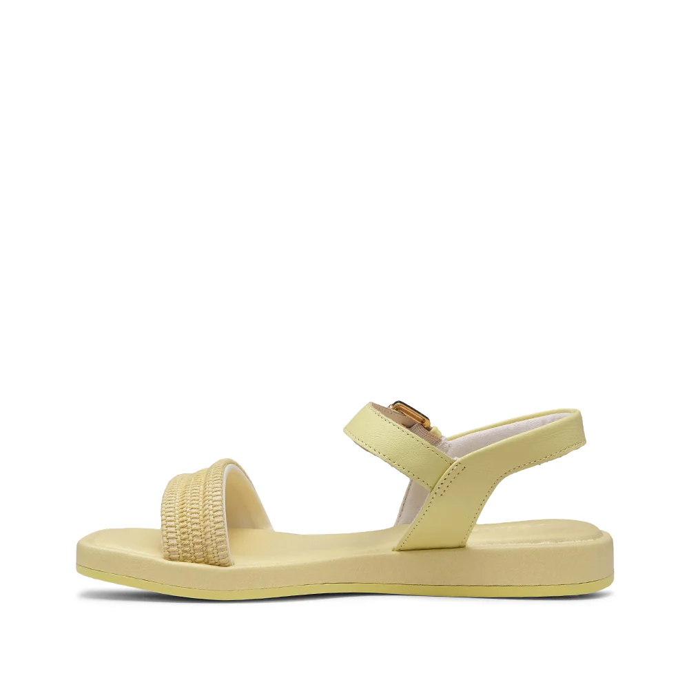Sandália Salto Raso Mulher Pele Amarelo - Image 2