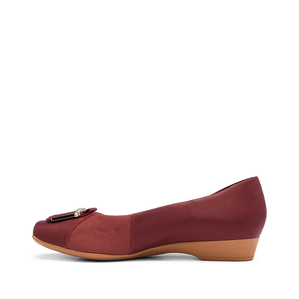 Sapato Casual Mulher Pele Bordeaux - Image 2