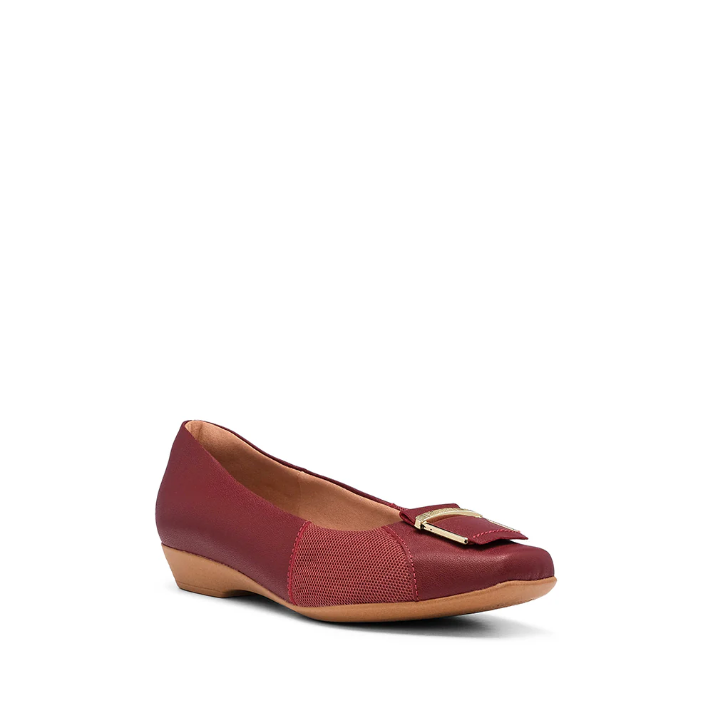 Sapato Casual Mulher Pele Bordeaux - Image 3