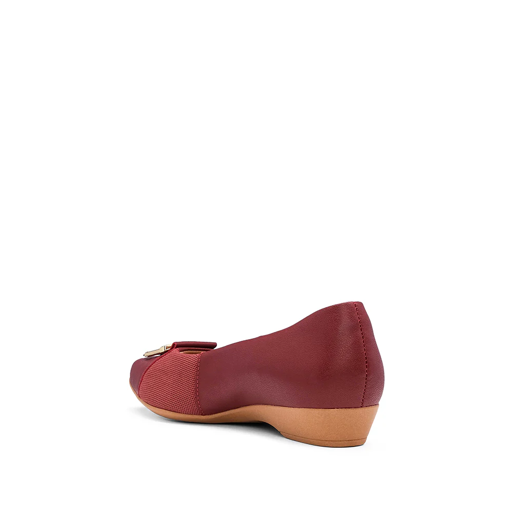 Sapato Casual Mulher Pele Bordeaux - Image 4