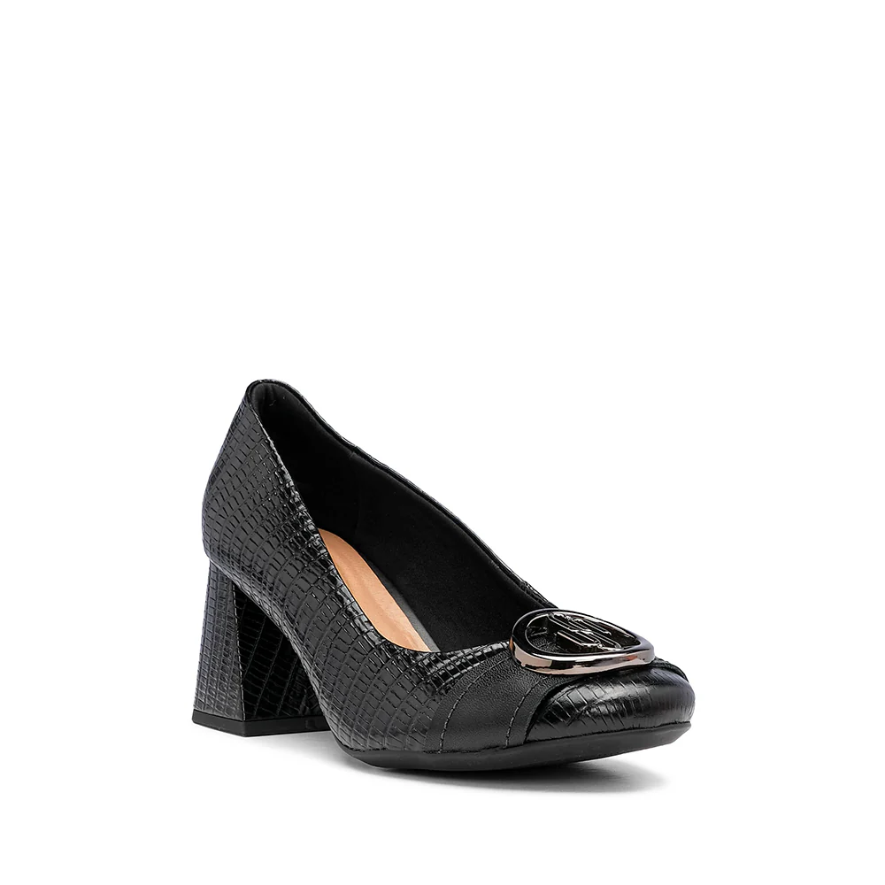 Sapato Salto Alto Mulher Animal Print Preto - Image 3