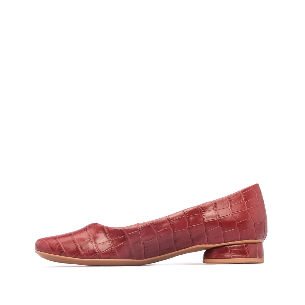 Sapato Salto Raso Mulher Animal Print Vermelho - Image 2