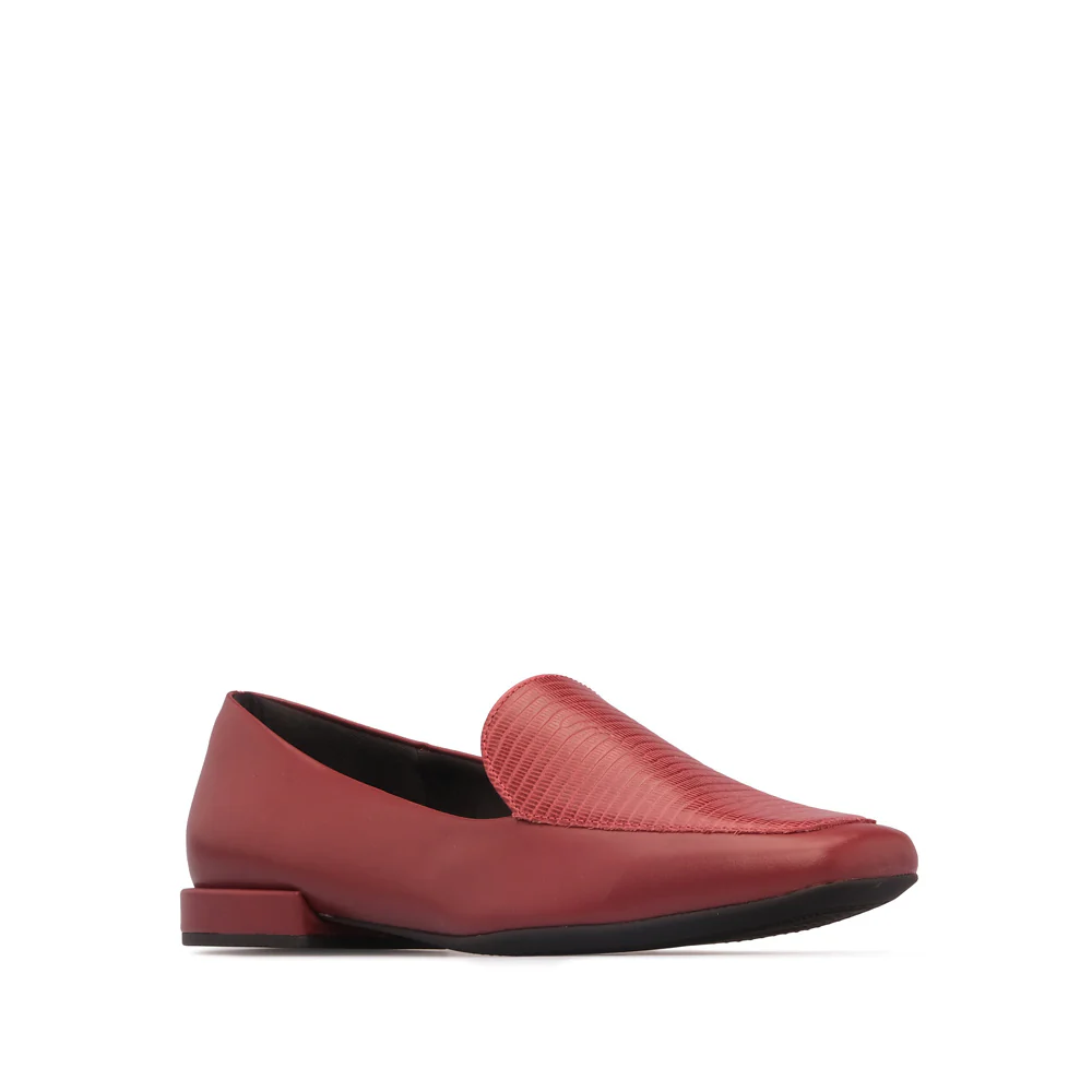 Sapato Salto Raso Mulher Pele Vermelho - Image 3