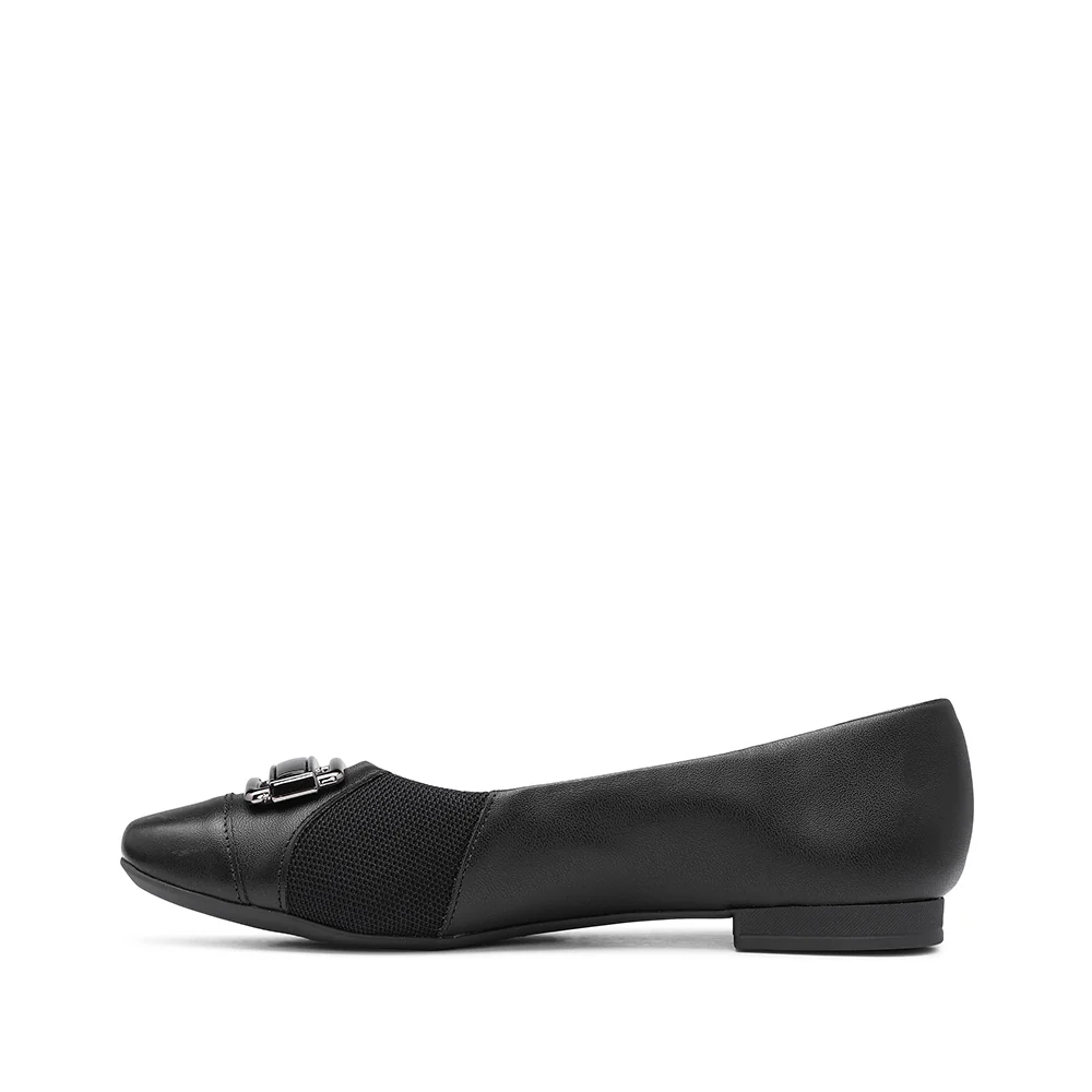 Sapato Salto Raso Mulher Pele Preto - Image 2