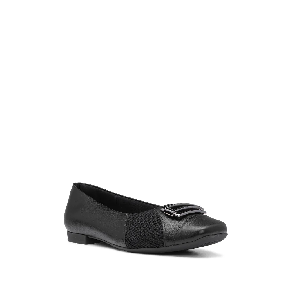 Sapato Salto Raso Mulher Pele Preto - Image 3