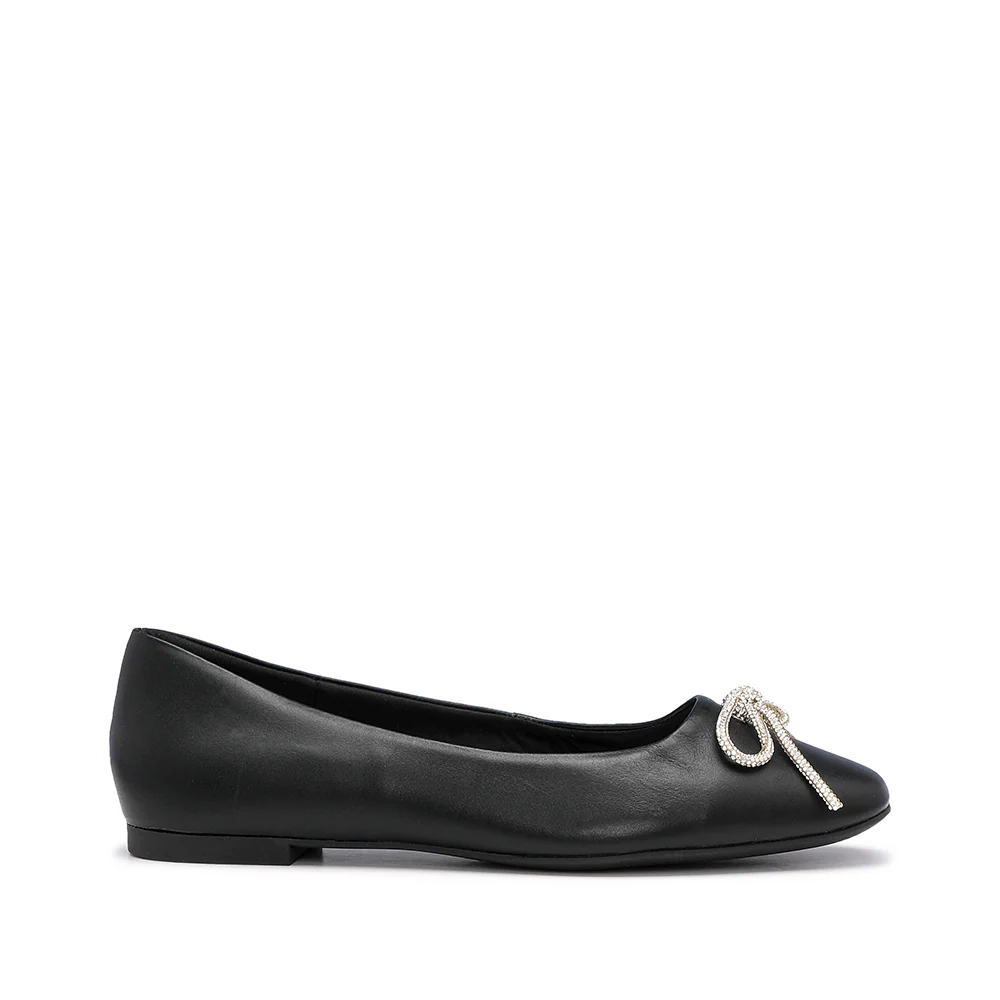 Sapato Salto Raso Mulher Pele Preto