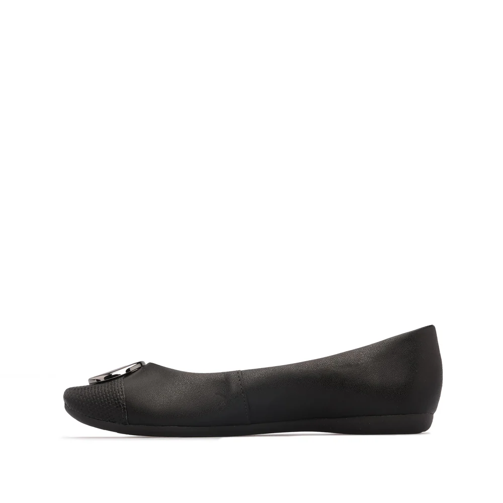 Sapato Salto Raso Mulher Pele Preto - Image 2
