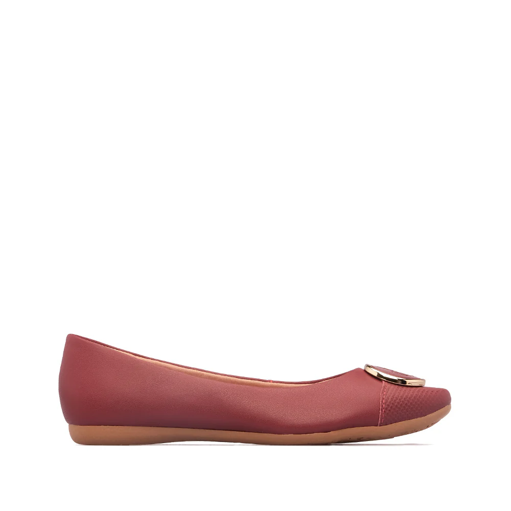 Sapato Salto Raso Mulher Pele Vermelho