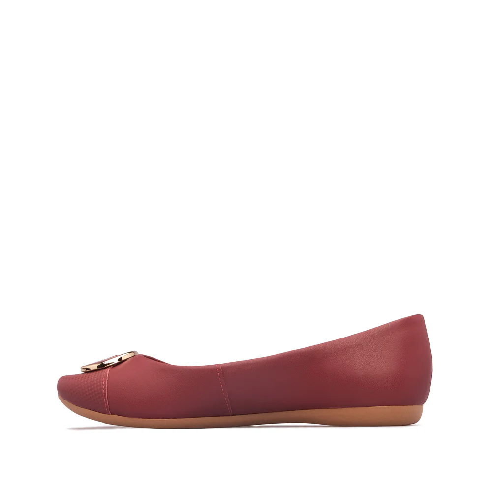 Sapato Salto Raso Mulher Pele Vermelho - Image 2