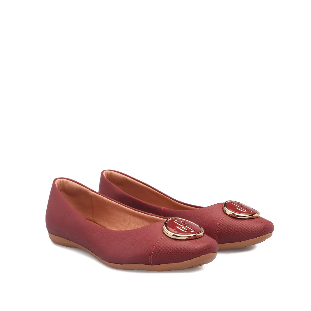 Sapato Salto Raso Mulher Pele Vermelho - Image 3