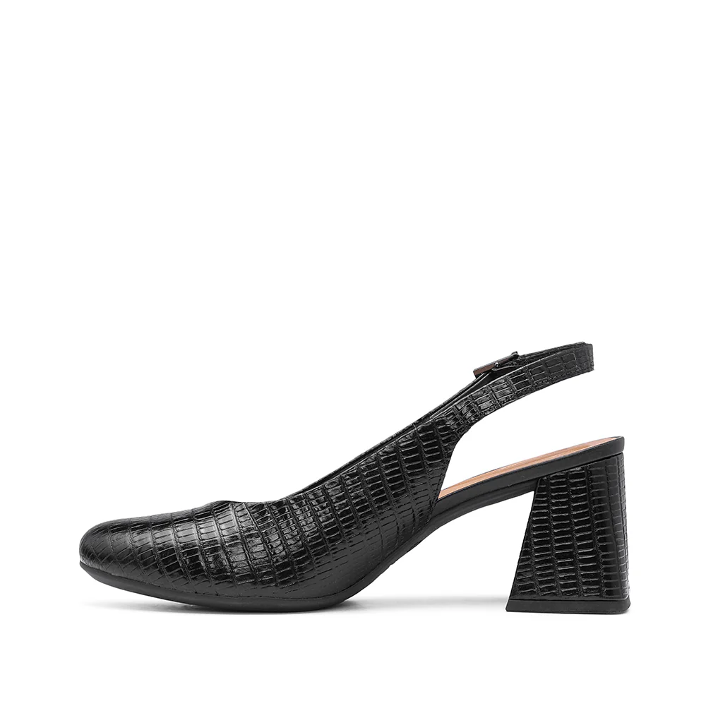 Sapato Slingback Mulher Pele Preto - Image 2